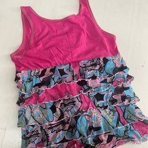 NEW Custo Barcelona Pink Ruffle Seahorse Cotton Tank top blouse 4 L